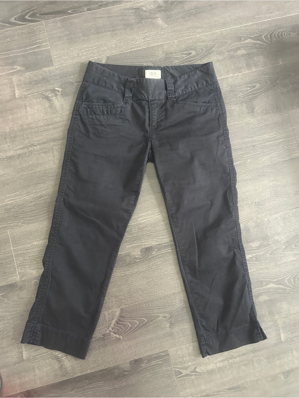 JACOB Connexion Y2K Low Rise Black Capri Pants Cargo Utility Stretch Size 3/4